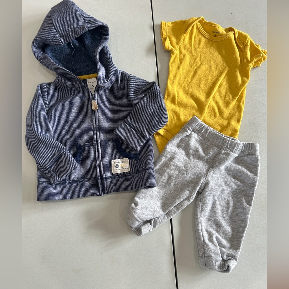 Carter's Navy Striped Hoodie Outfit/Set